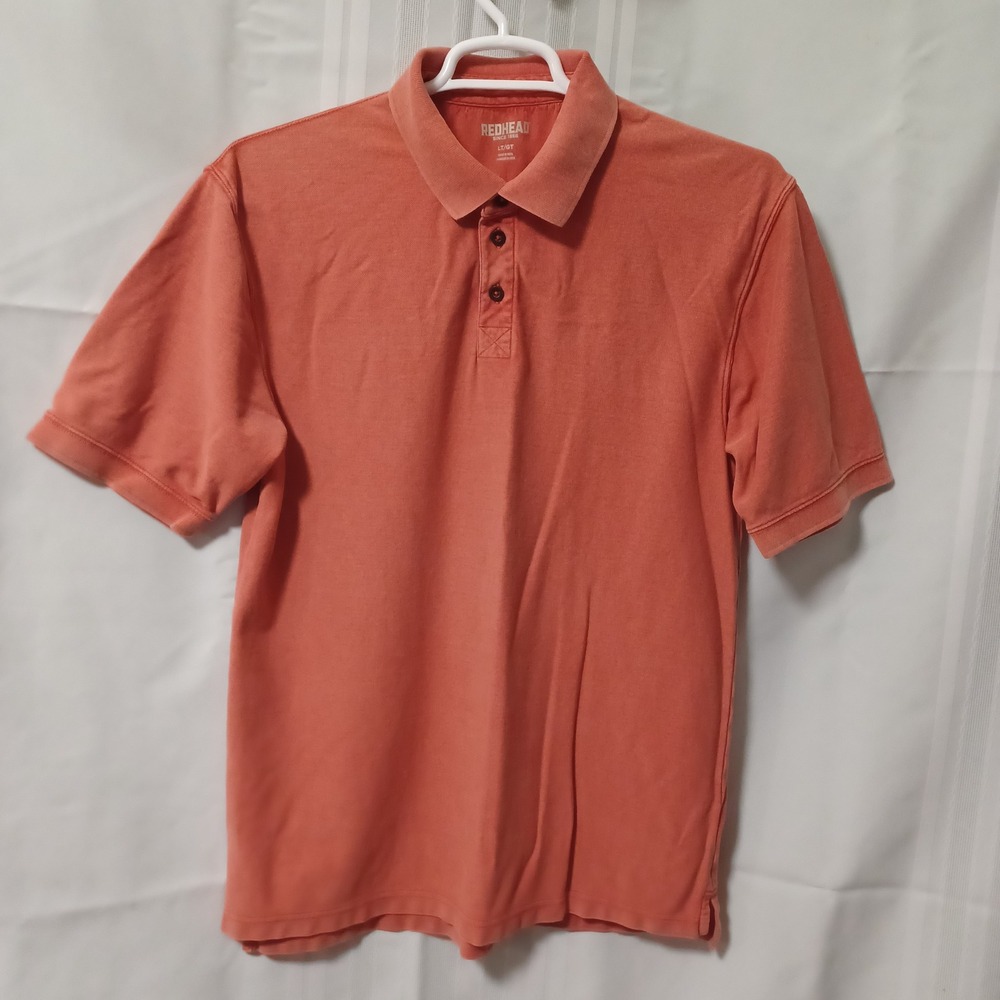 Redhead Mens Short Sleeve Polo Shirt Coral Orange LT Tall 602RHS14-1689K